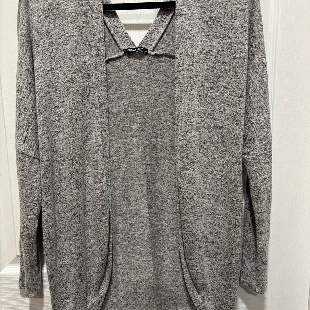 Popular Basics Heather Gray Women’s Athletic Cardigan
